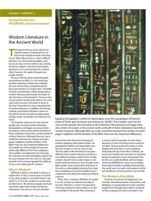 Wisdom Literature in the Ancient World