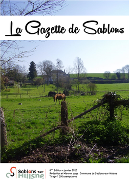 Commune De Sablons-Sur-Huisne Tirage 1 200 Exemplaires Edito Du Maire