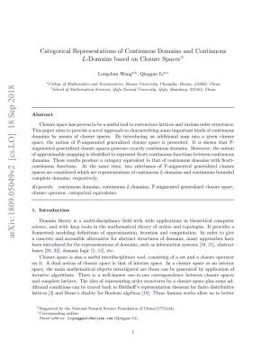 Categorical Representations of Continuous Domains And