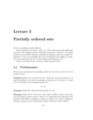 Lecture 3 Partially Ordered Sets