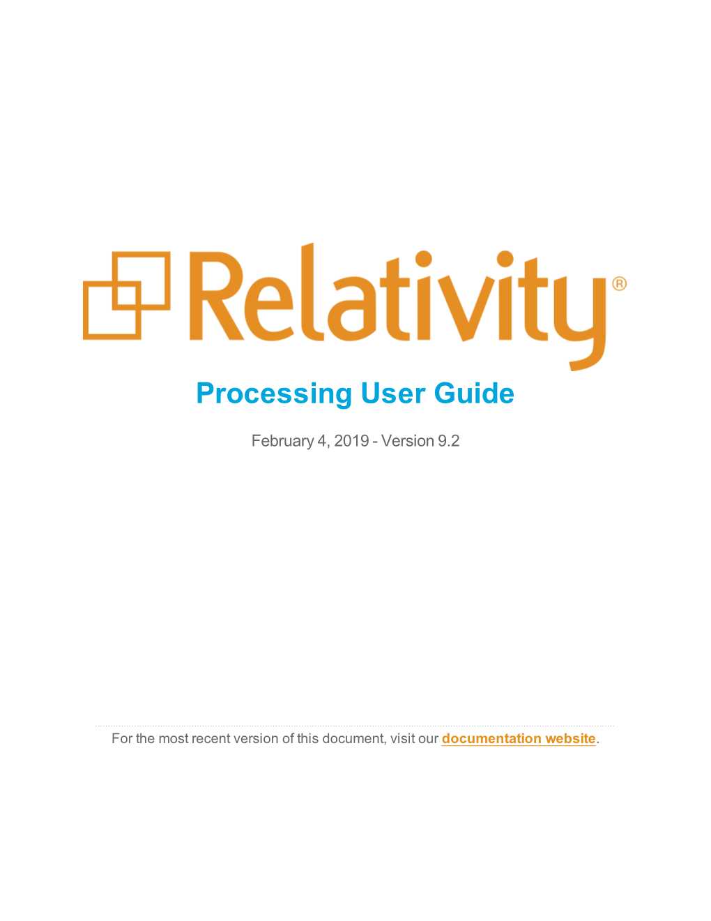 Relativity Processing User Guide V9.2