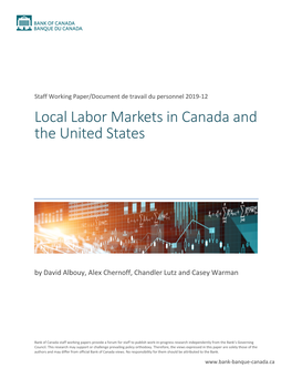 Local Labor Markets in Canada and the United States