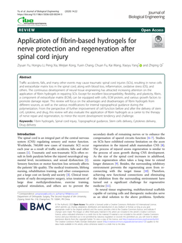 Application of Fibrin-Based Hydrogels for Nerve Protection And