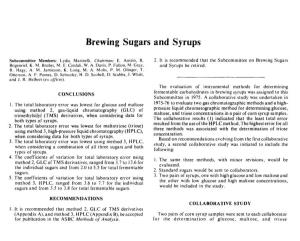 Brewing Sugars and Syrups