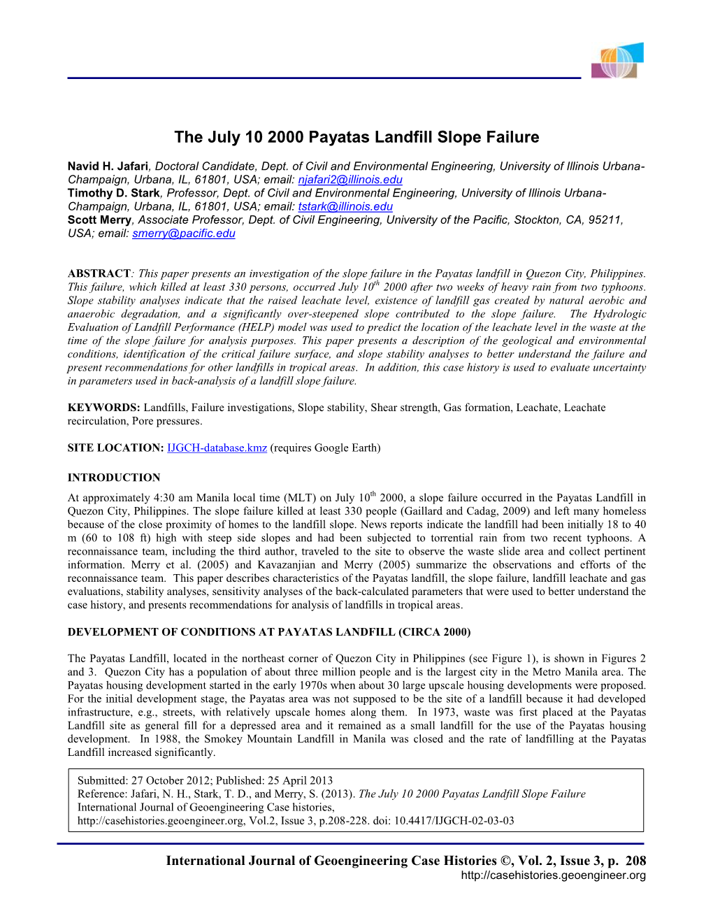 The July 10 2000 Payatas Landfill Slope Failure