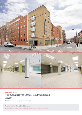 159 Great Dover Street, Southwark SE1 4WW D1 & D2 Uses Considered, Subject to Covenant Strength