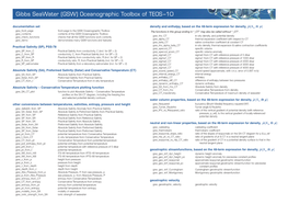 Gibbs Seawater (GSW) Oceanographic Toolbox of TEOS–10