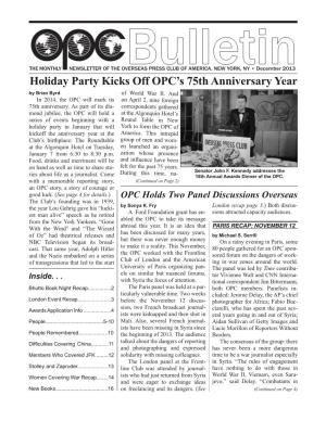 Holiday Party Kicks Off OPC's 75Th Anniversary Year