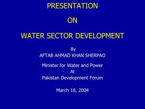 Presentation on Water Sector Development