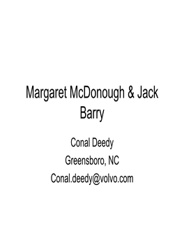 Margaret Mcdonough & Jack Barry