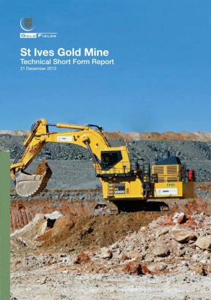 St Ives Gold Mine Technical Short Form Report 31 December 2012 1
