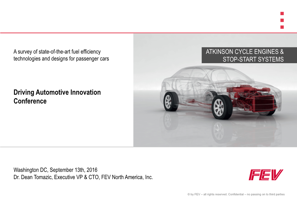 Atkinson Engine - Stop/Start Systems