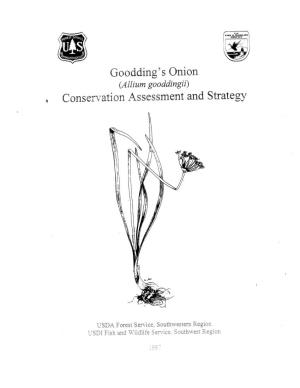 Allium Gooddingii) Was Selected As One of the Top 20 Species in the Region for Development of Conservation Documents