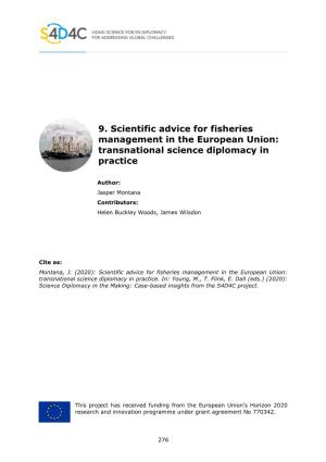 9. Scientific Advice for Fisheries Management in the European Union: Transnational Science Diplomacy in Practice