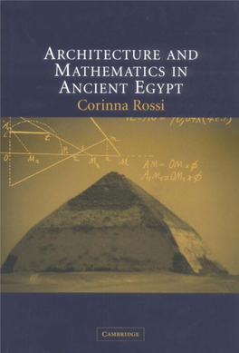 Architecture and Mathematics in Ancient Egypt