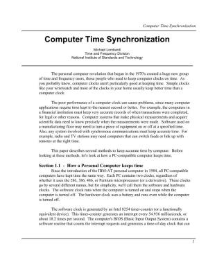 Computer Time Synchronization Computer Time Synchronization