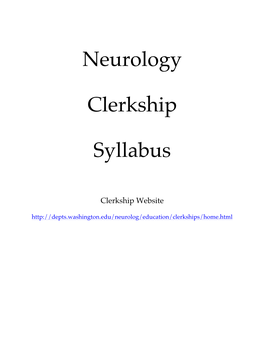 Neurology Clerkship Syllabus