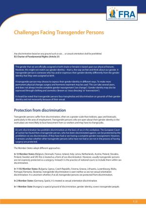 Challenges Facing Transgender Persons