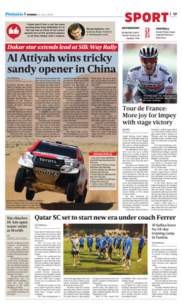 Al Attiyah Wins Tricky Sandy Opener in China