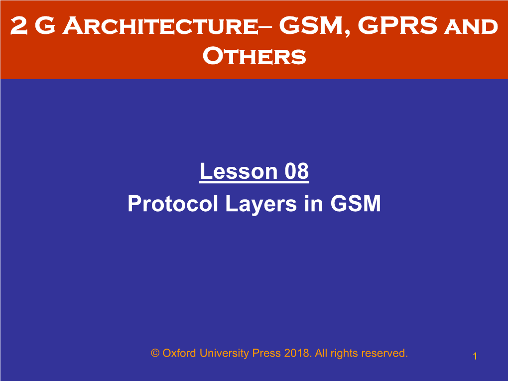 Lesson 08 Protocol Layers in GSM
