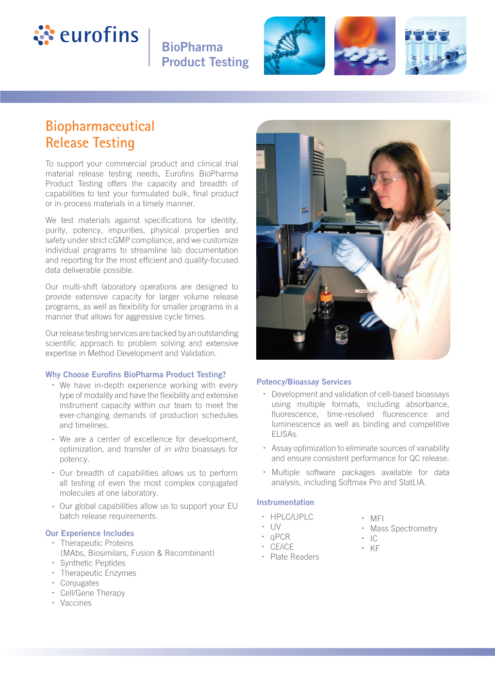 Biopharmaceutical Release Testing