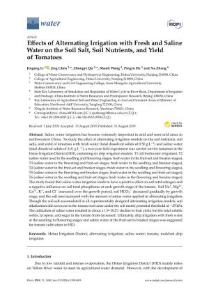 Effects of Alternating Irrigation with Fresh and Saline Water on the Soil