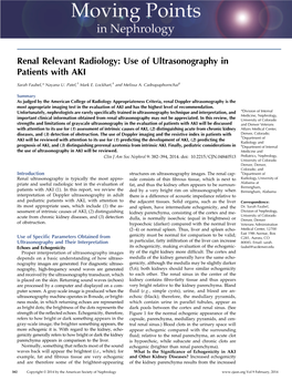 Renal Relevant Radiology: Use of Ultrasonography in Patients with AKI