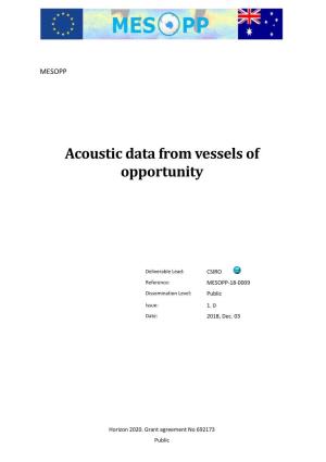 Acoustic Data from Vessels of Opportunity