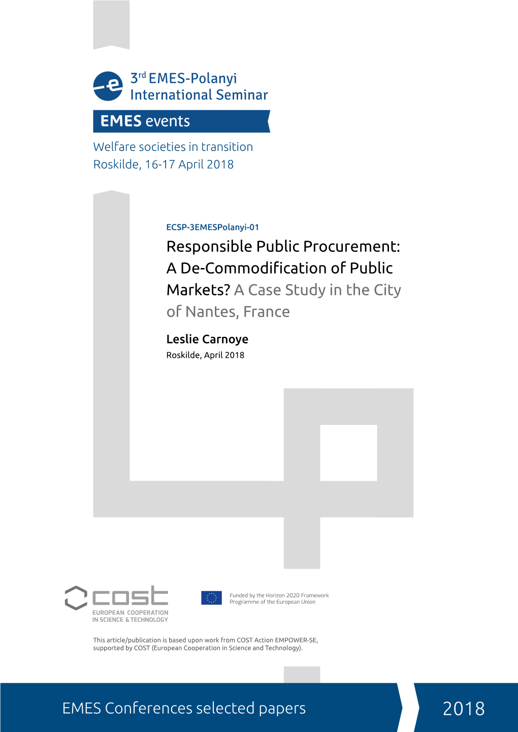 EMES Conferences Selected Papers Responsible Public Procurement: A