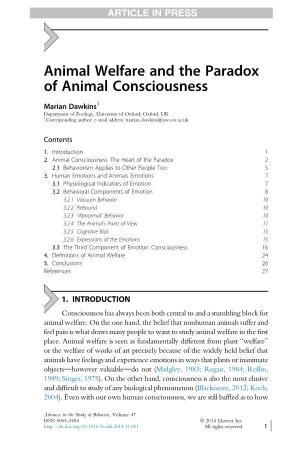 Animal Welfare and the Paradox of Animal Consciousness