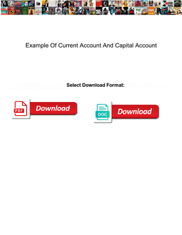 Example of Current Account and Capital Account