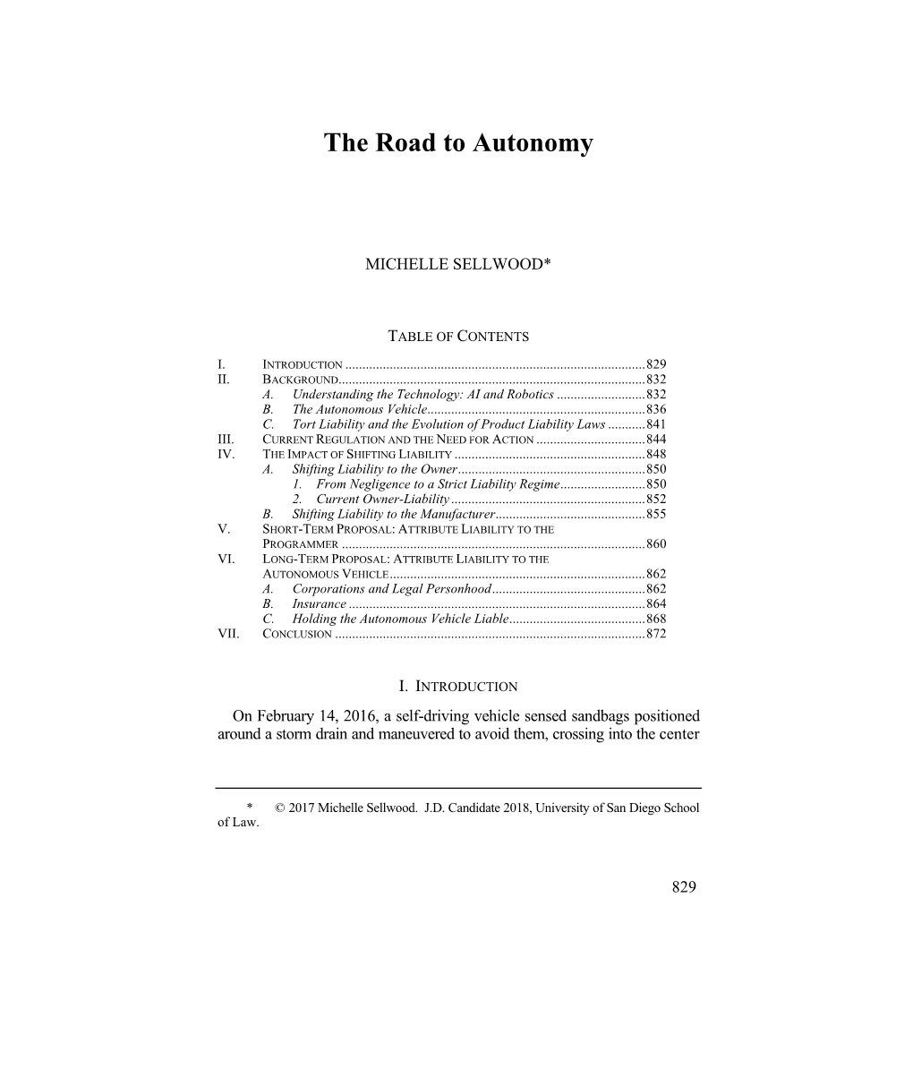 The Road to Autonomy