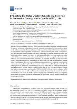 Evaluating the Water Quality Benefits of a Bioswale in Brunswick County