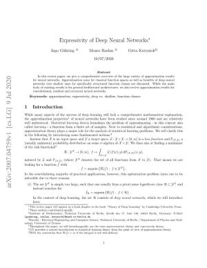 Expressivity of Deep Neural Networks∗