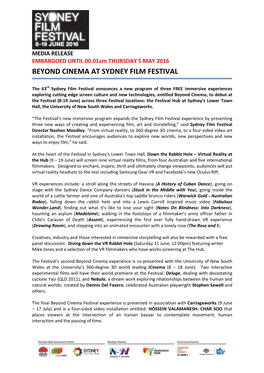 Beyond Cinema at Sydney Film Festival 05/05/2016
