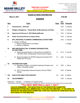 The NEXT MEETING Is April 1, 2021** CAUCUS REMINDER: the SELECTION of the EXECUTIVE COMMITTEE REPRESENTATIVES WILL IMMEDIATELY FOLLOW THIS MEETING