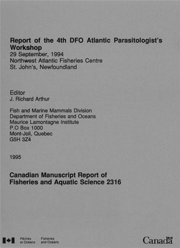Canada Canadian Manuscript Report of Fisheries and Aquatic Sciences
