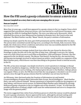 How the FBI Used a Gossip Columnist to Smear a Movie Star | Film | the Guardian