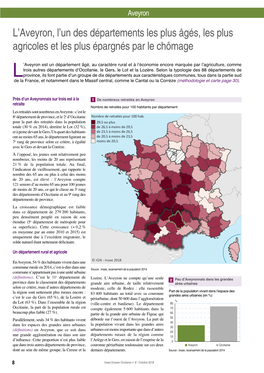 L'aveyron Est Un Département Âgé, Au Caractère Rural Et À L'économie Encore Marquée Par L'agriculture, Comme