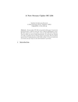 A New Stream Cipher HC-256