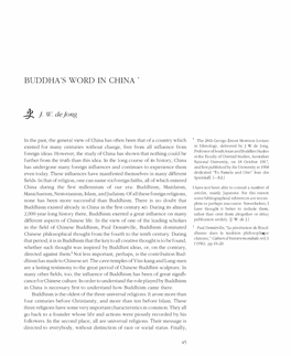 BUDDHA's WORD in CHINA ]. W Dejong