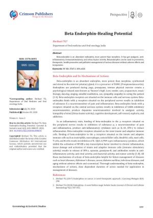Beta Endorphin-Healing Potential