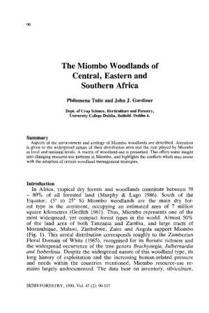 The Miombo Woodlands of Central, Eastern and Southern Africa