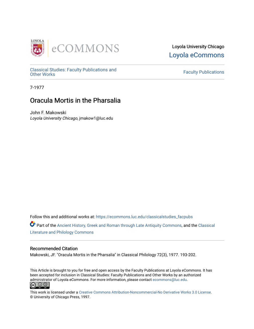 Oracula Mortis in the Pharsalia