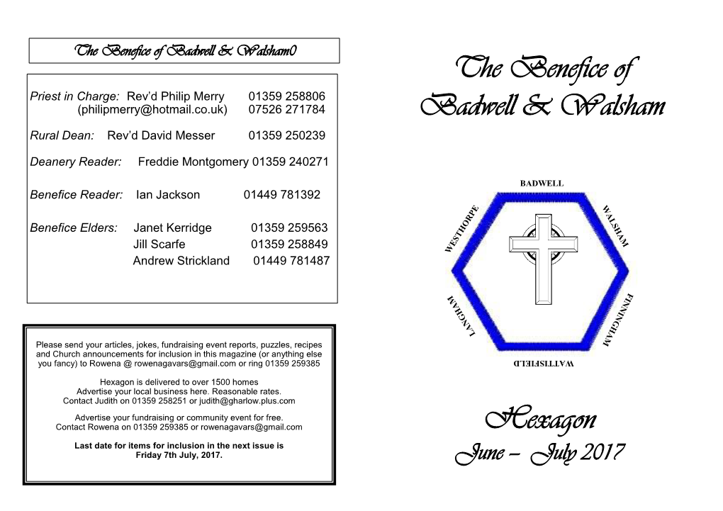 The Benefice of Badwell & Walsham Hexagon