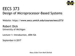 EECS 373 Design of Microprocessor-Based Systems