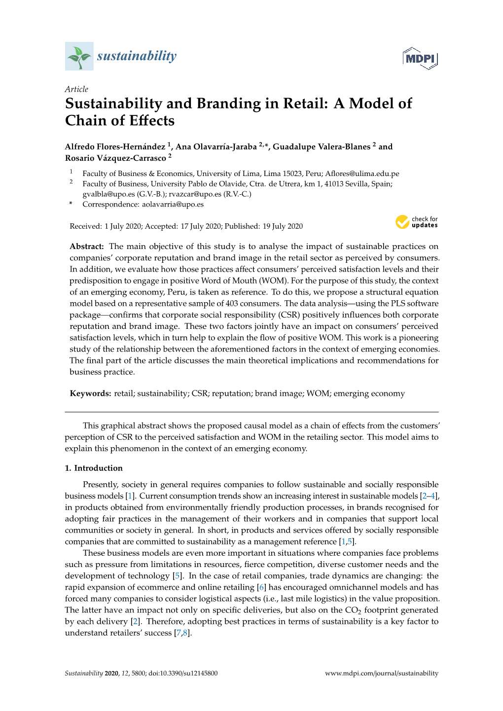 Sustainability and Branding in Retail: a Model of Chain of Effects