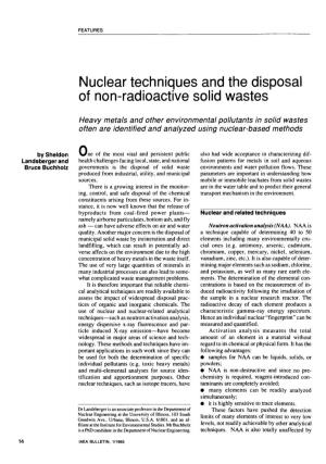Nuclear Techniques and the Disposal of Non-Radioactive Solid Wastes