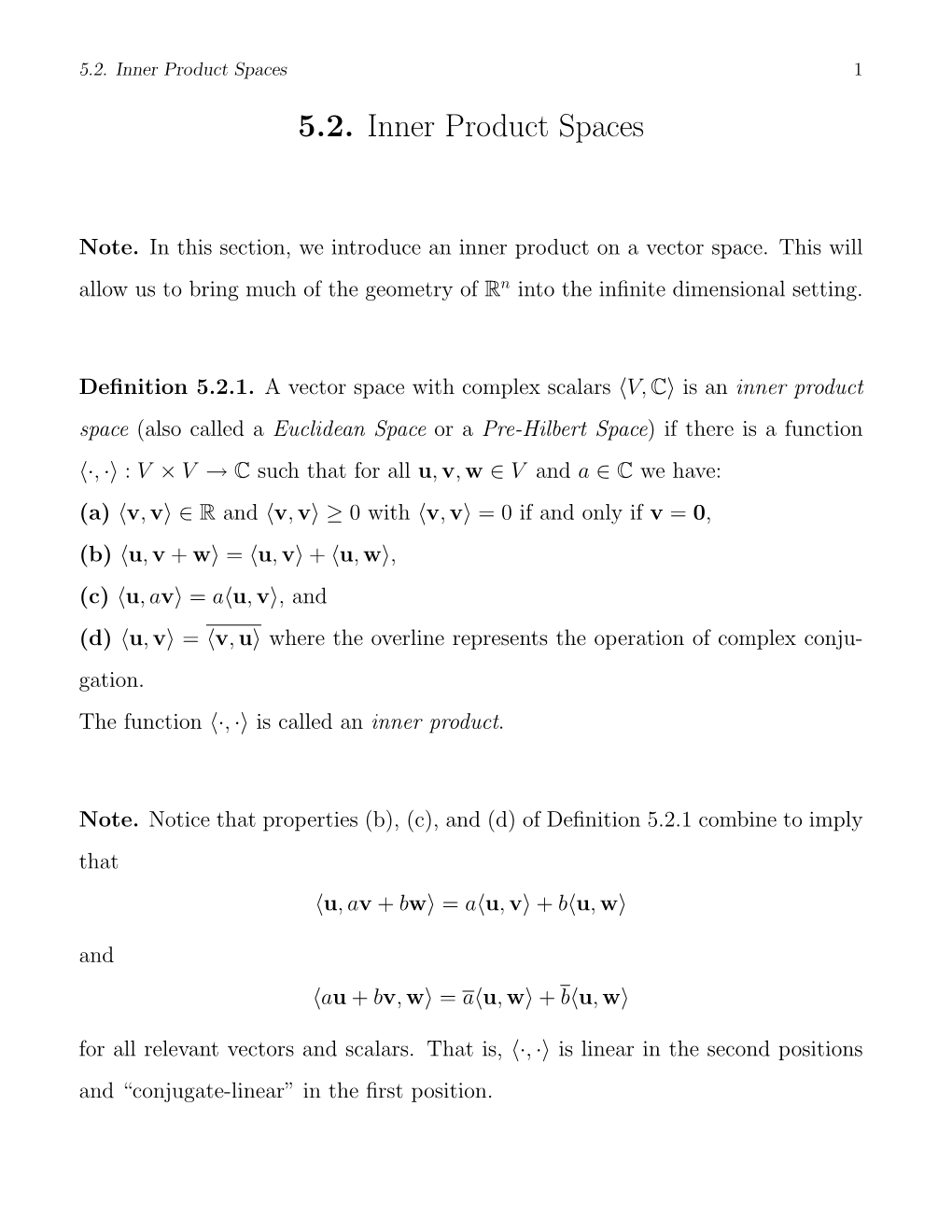 5.2. Inner Product Spaces 1 5.2