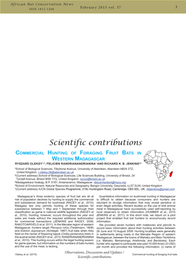 African Bat Conservation News ISSN 1812-1268 February 2015 Vol